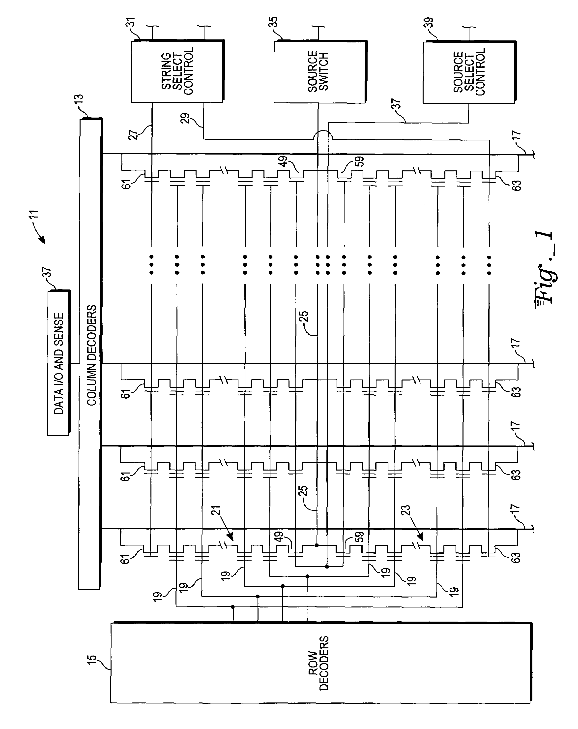 Non-volatile memory array architecture with joined word lines