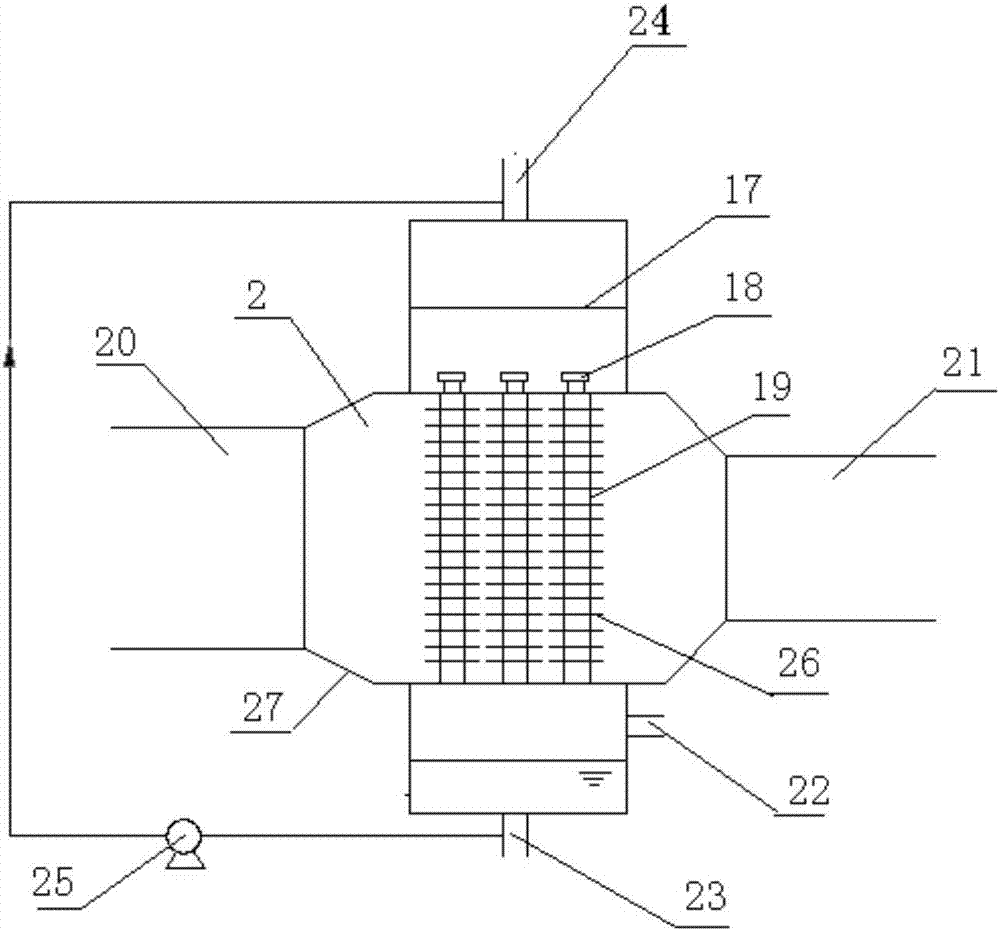 Power plant flue gas waste heat direct evaporating desalination system with flue gas reheating function