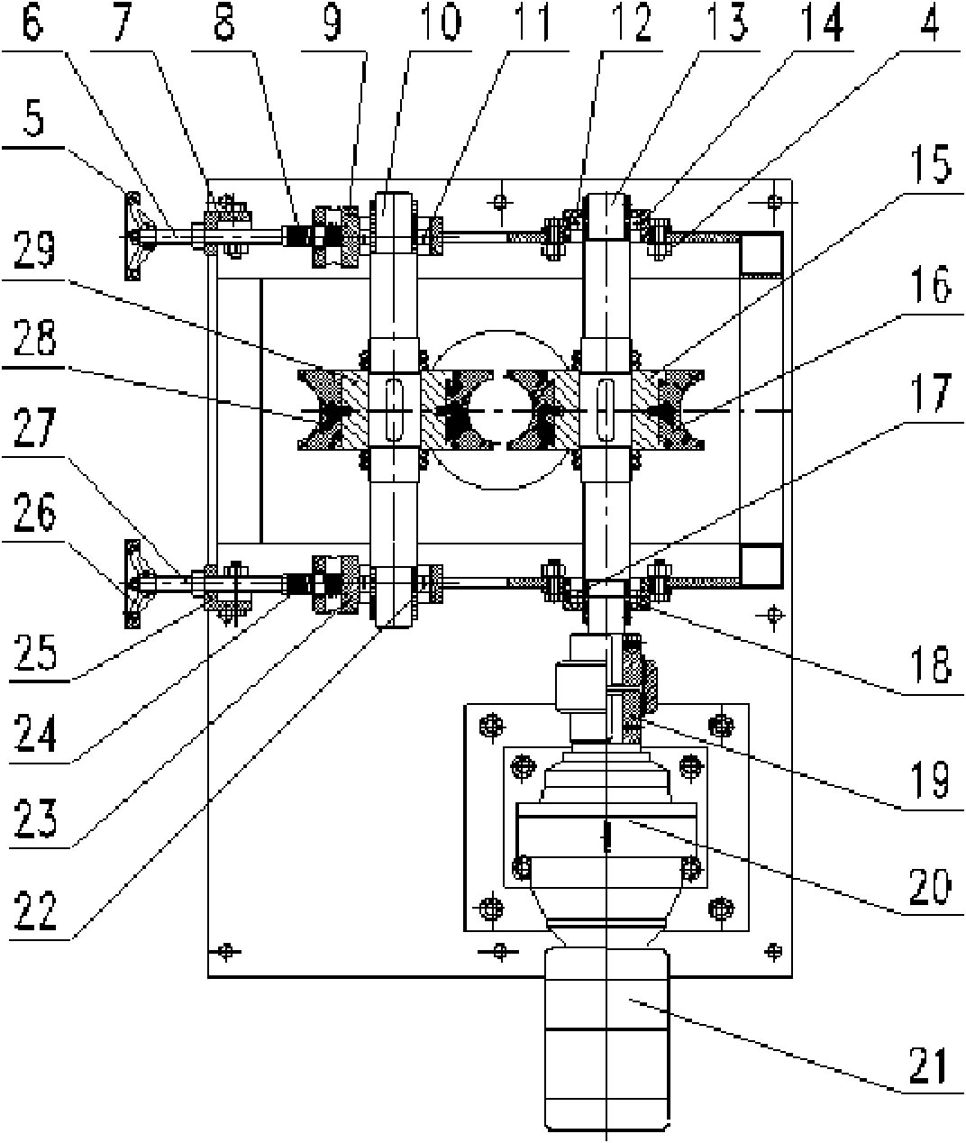 Rotor-type internal-compression oil-gas mixed transport pump unit