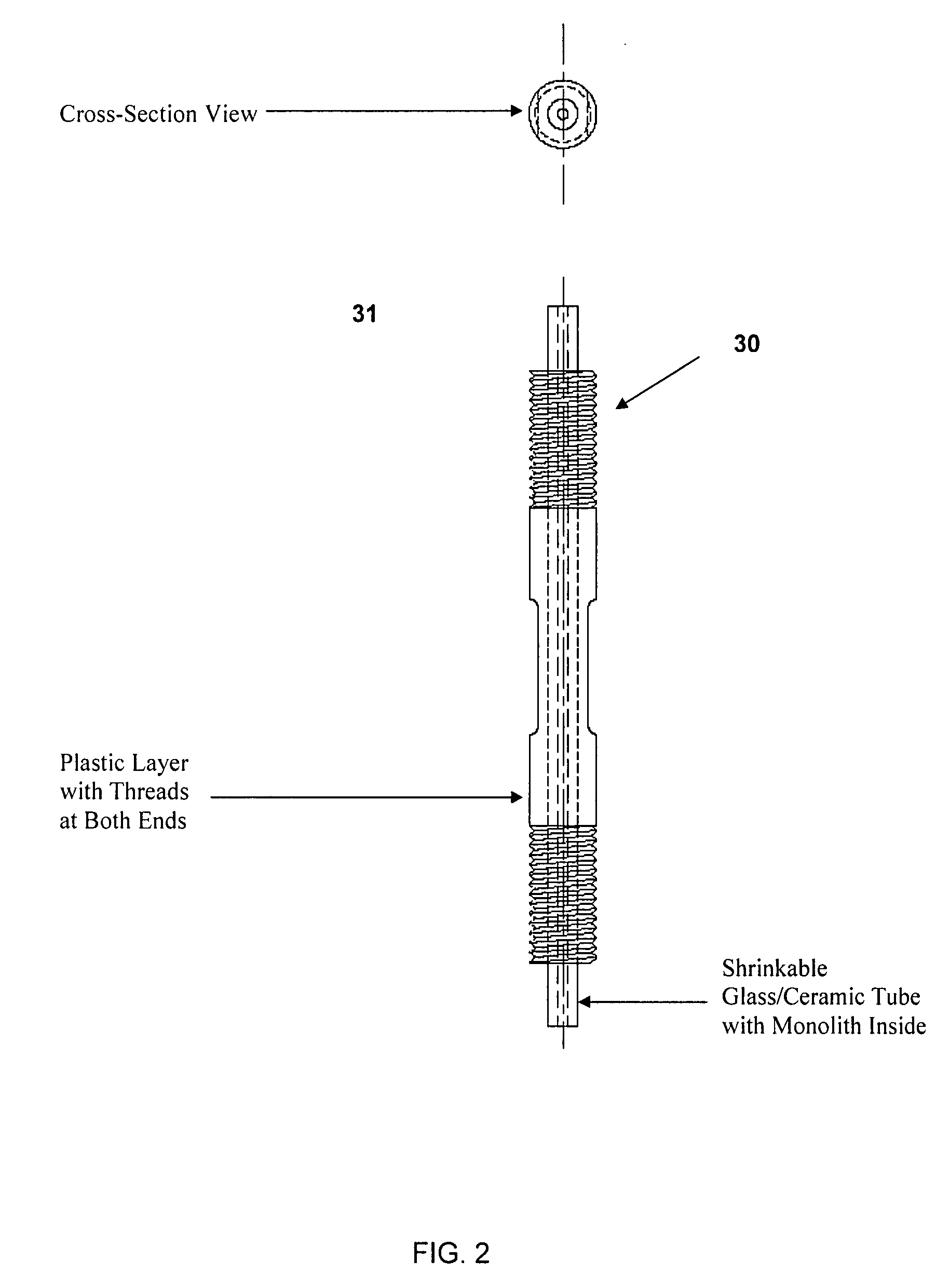 Methods and devices using a shrinkable support for porous monolithic materials