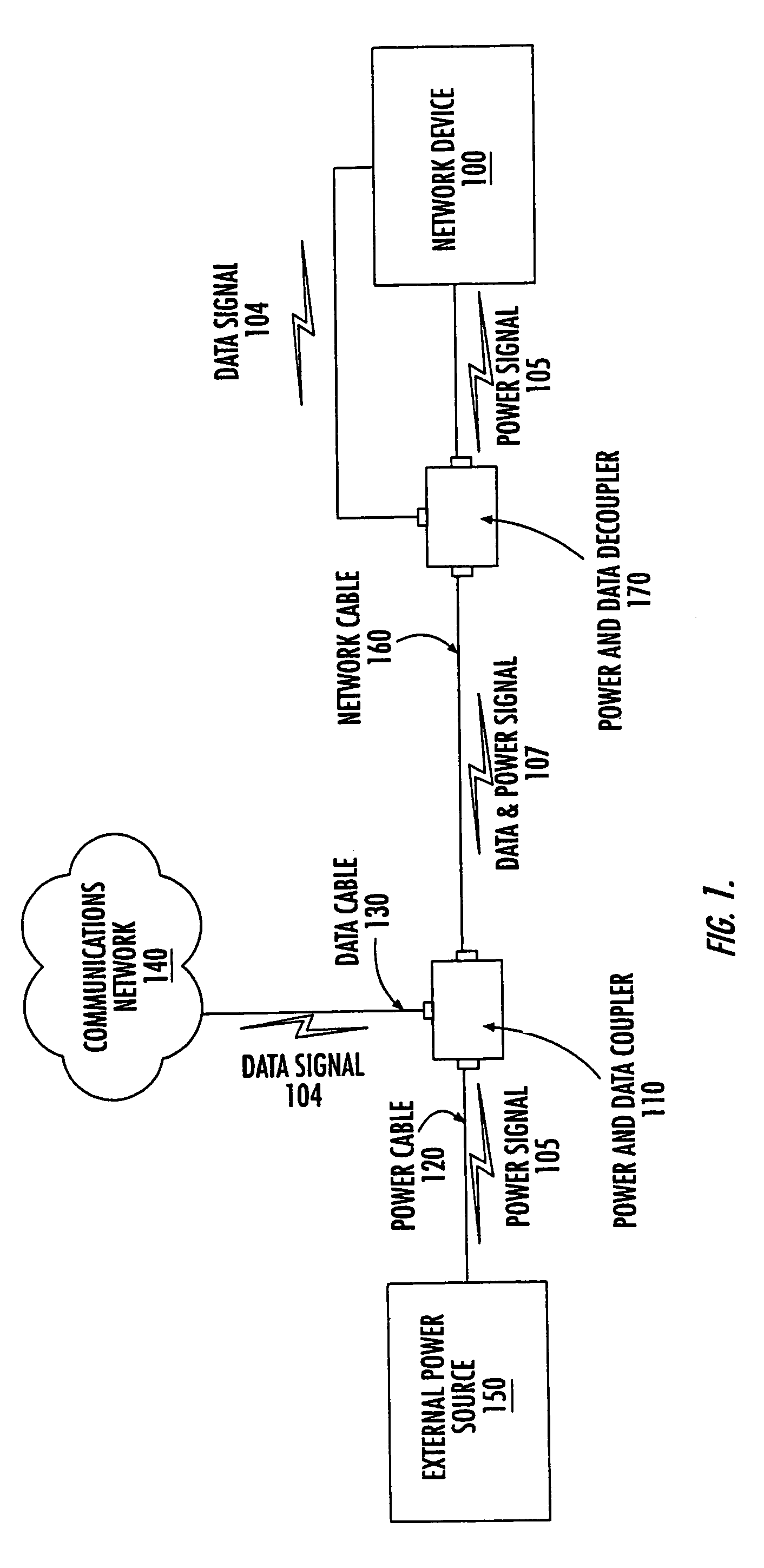 Power transfer apparatus for concurrently transmitting data and power over data wires