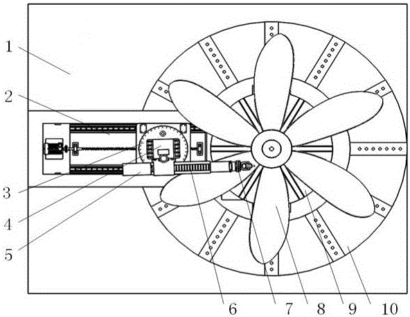 Horizontal propeller five-axis linkage numerical control machining tool and machining method