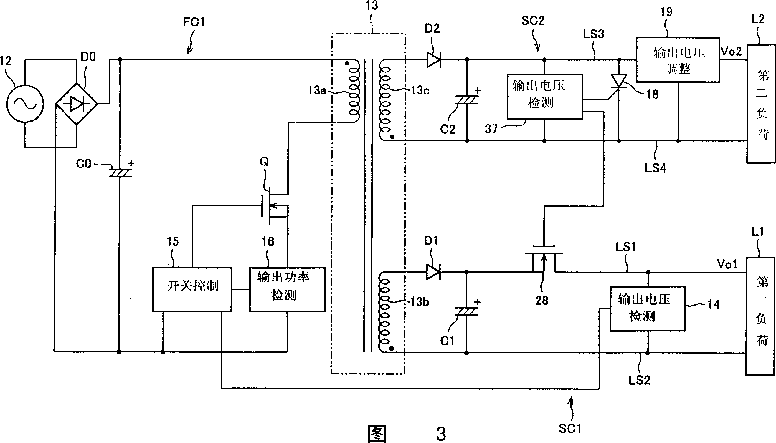 Switch power source device