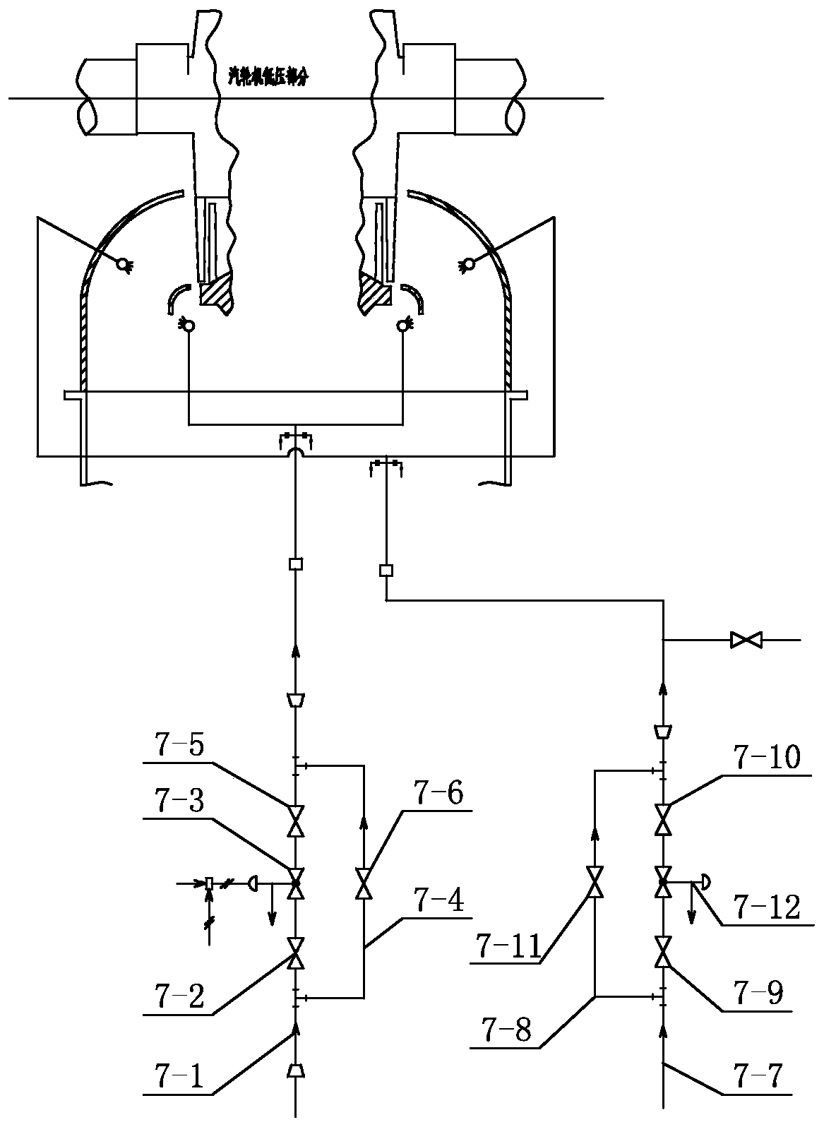 Ultra-high-pressure 200 MW low-pressure cylinder zero-output flexible transformed steam turbine