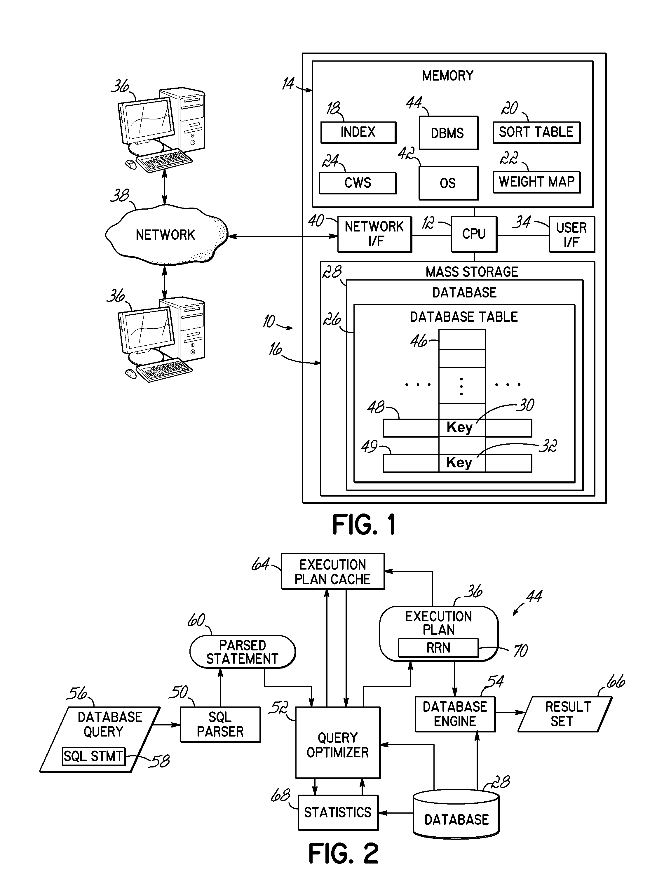 Database query optimization using weight mapping to qualify an index