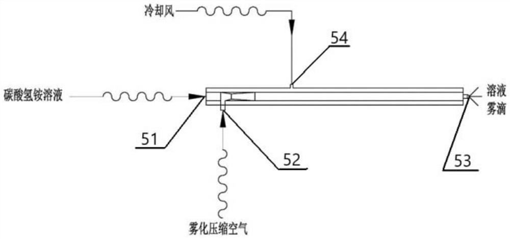 Ammonium bicarbonate direct injection denitration reduction system and method