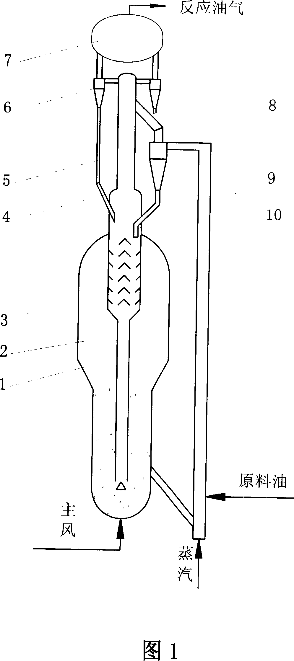 Catalytic cracker with external tubular settler