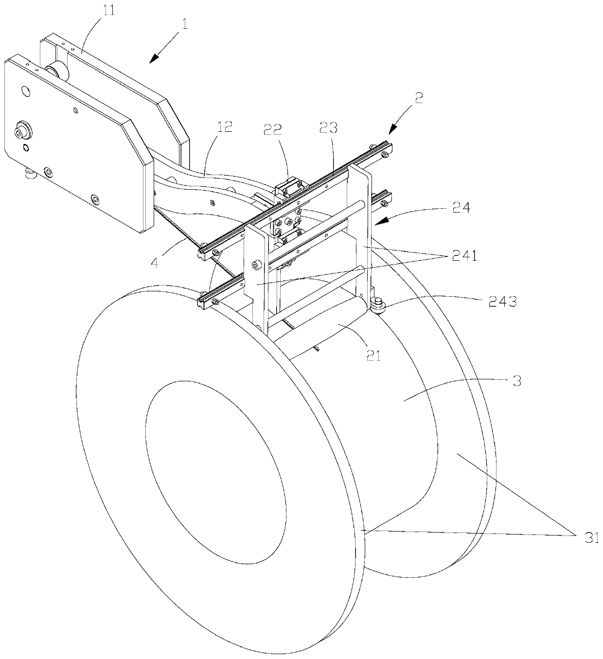 a wire take-up device