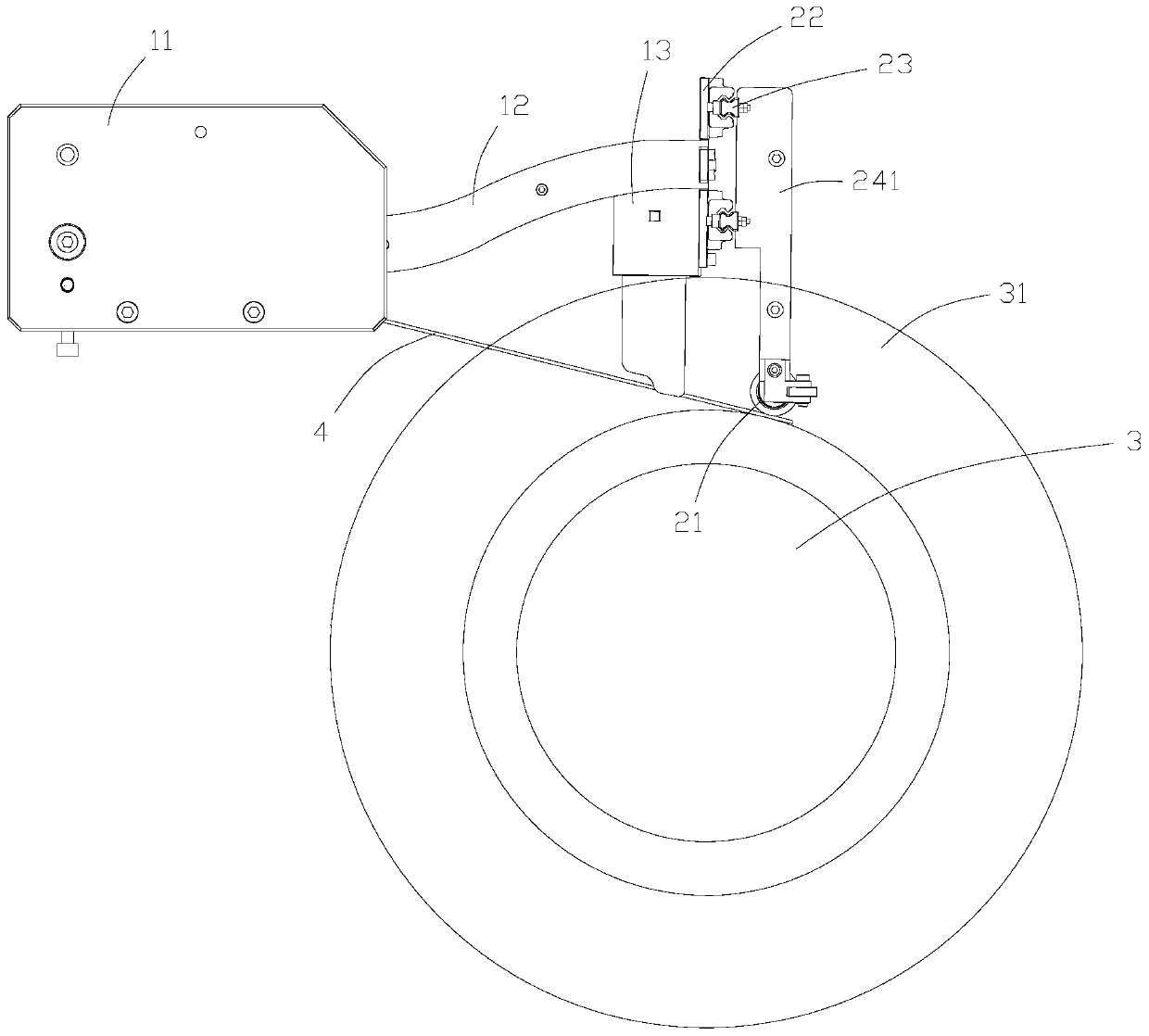 a wire take-up device