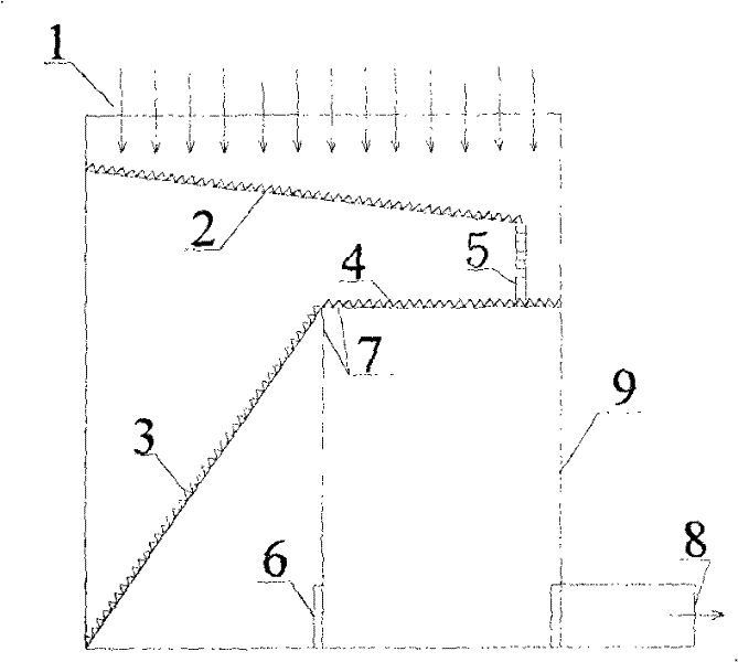 Ice storage tank with cooling device for evaporative supercooled water continuous ice making system