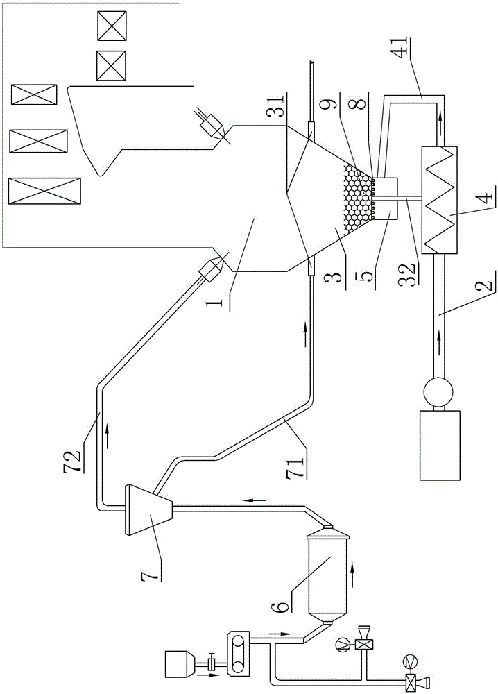 W-type flame boiler combustion and pulverizing system