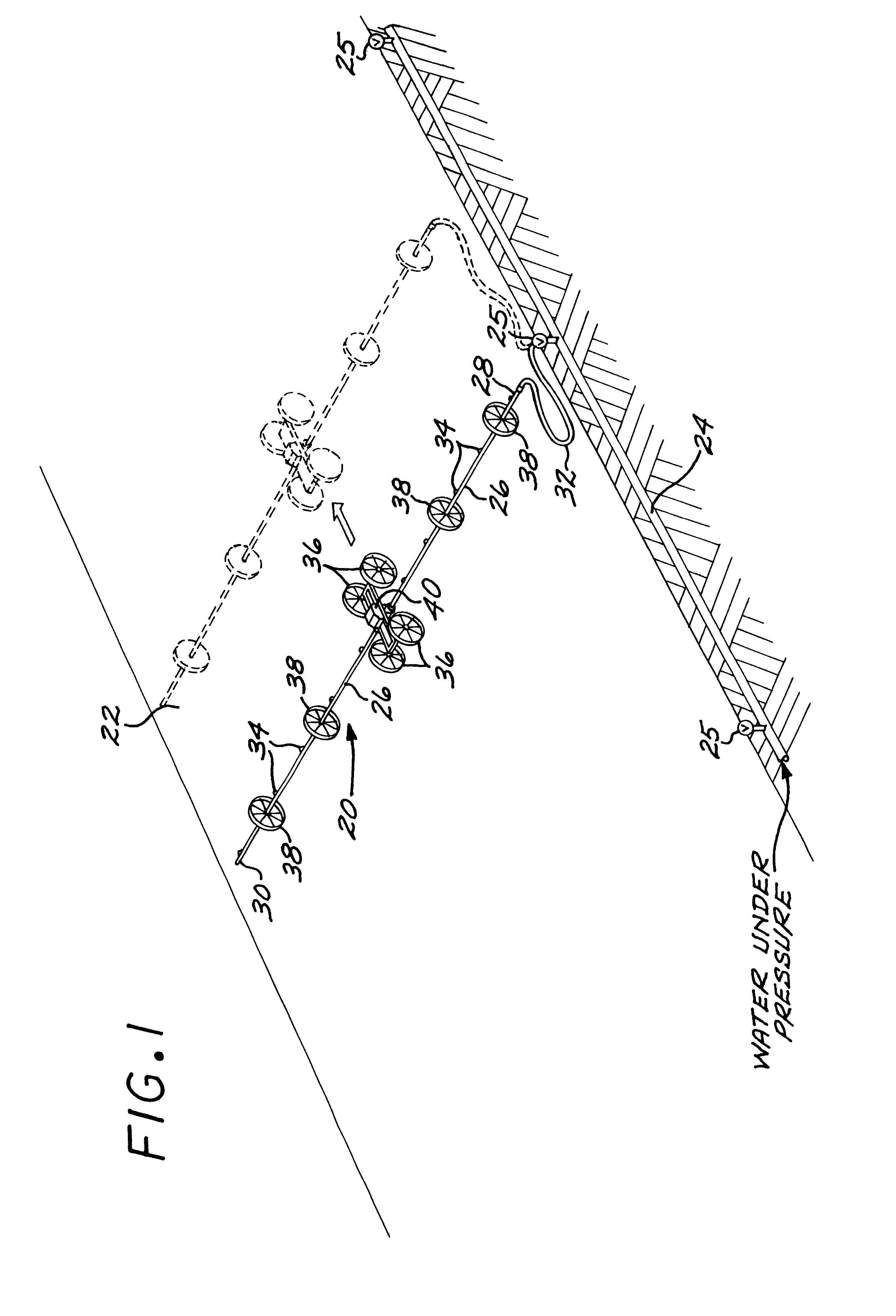 Agricultural irrigation line having DC motor drive system