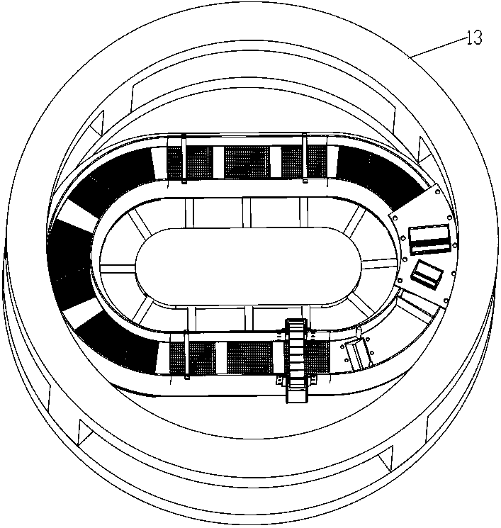 Gas-solid circular-flowing magnetic-field fluidized sorting device