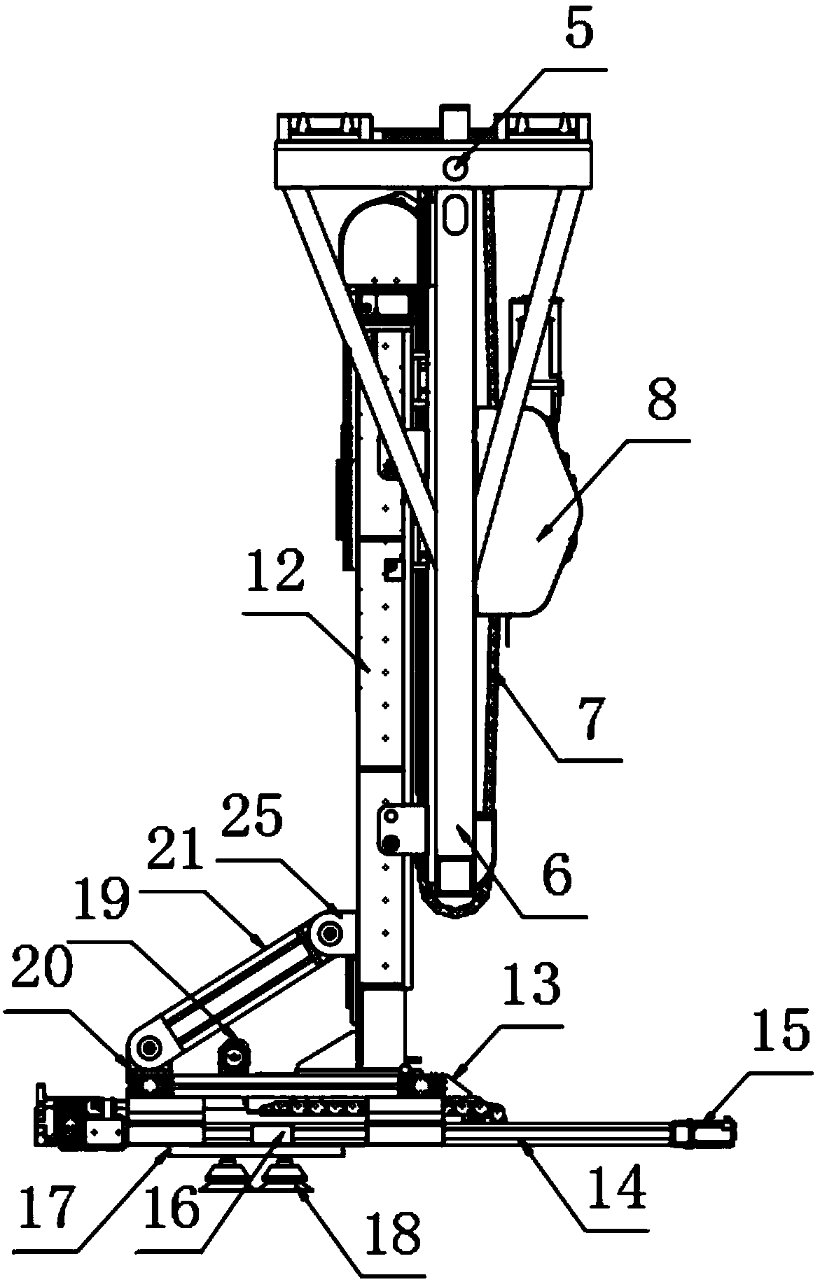 Tread automatic picking device for formation machine