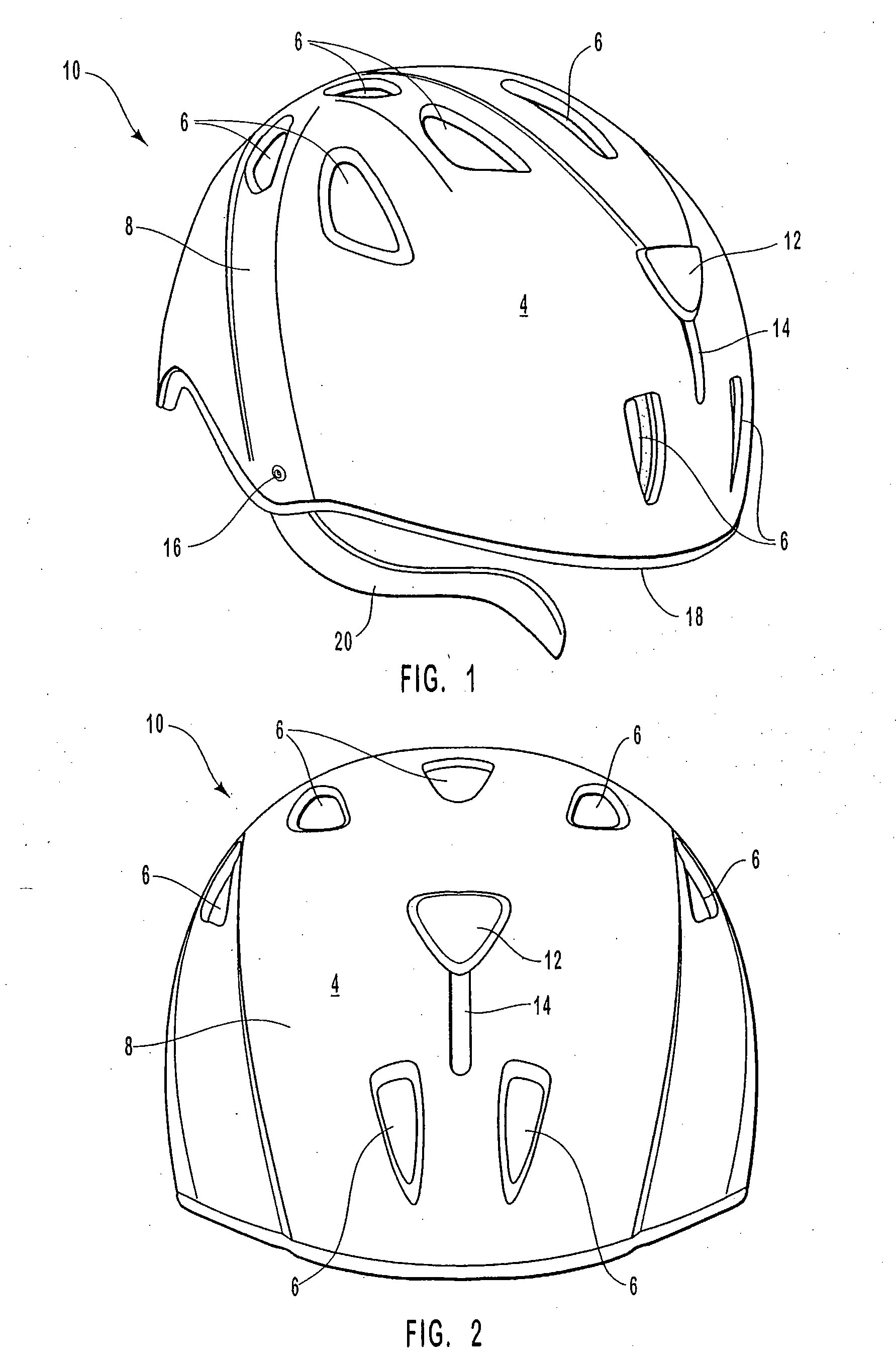 In-Mold Protective Helmet Having Integrated Ventilation System