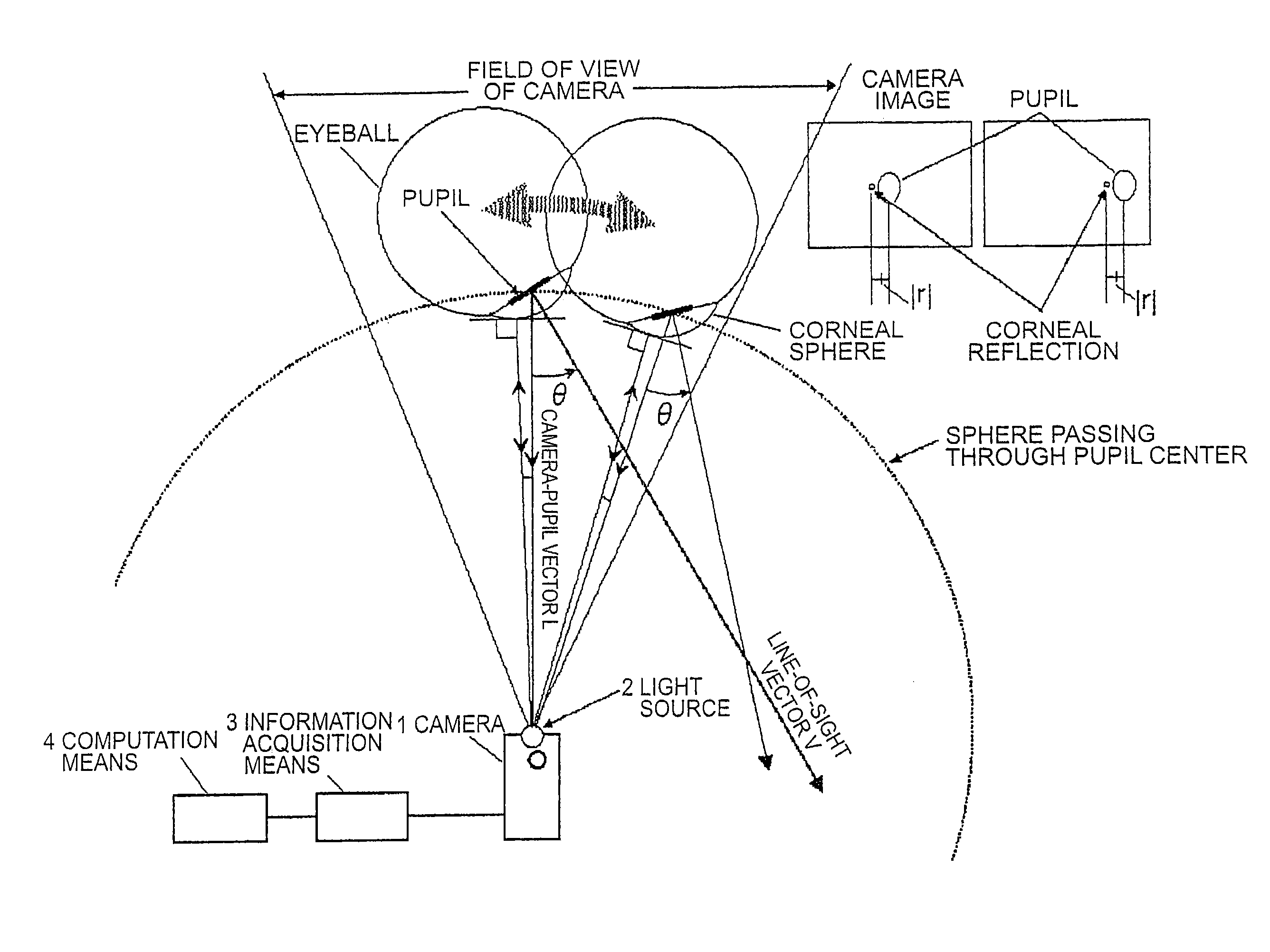 Eyeshot detection device using distance image sensor