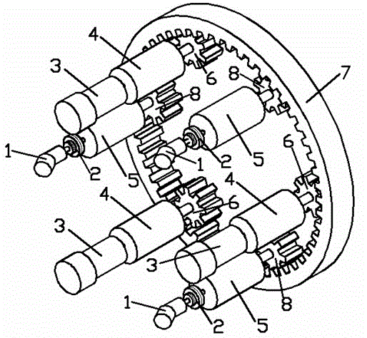 Compound driving device of TBM cutting disc motor hydraulic motor