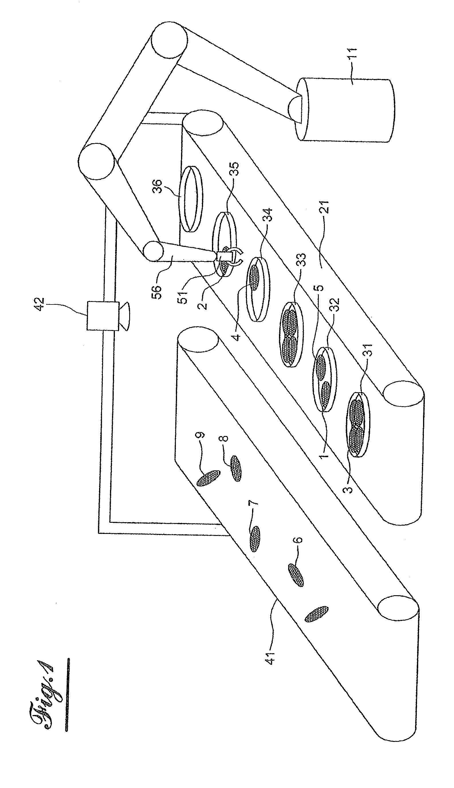 Method of treating objects according to their individual weights