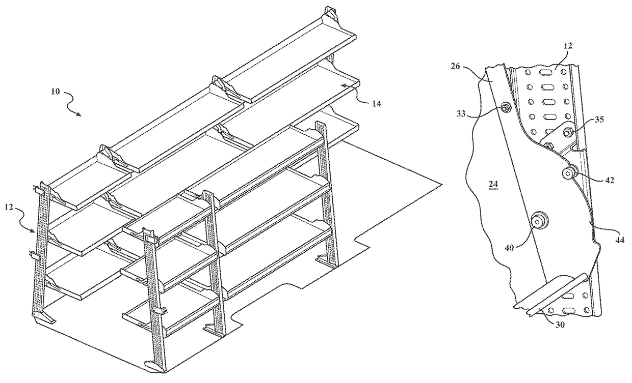 High density foldaway shelving