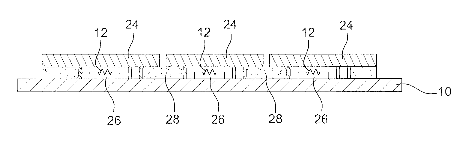 Method of flip-chip hybridization for the forming of tight cavities and systems obtained by such a method