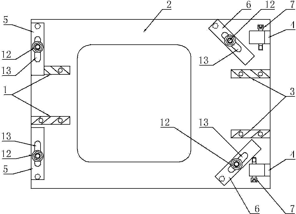 Universal clamp device for vane overall length machining