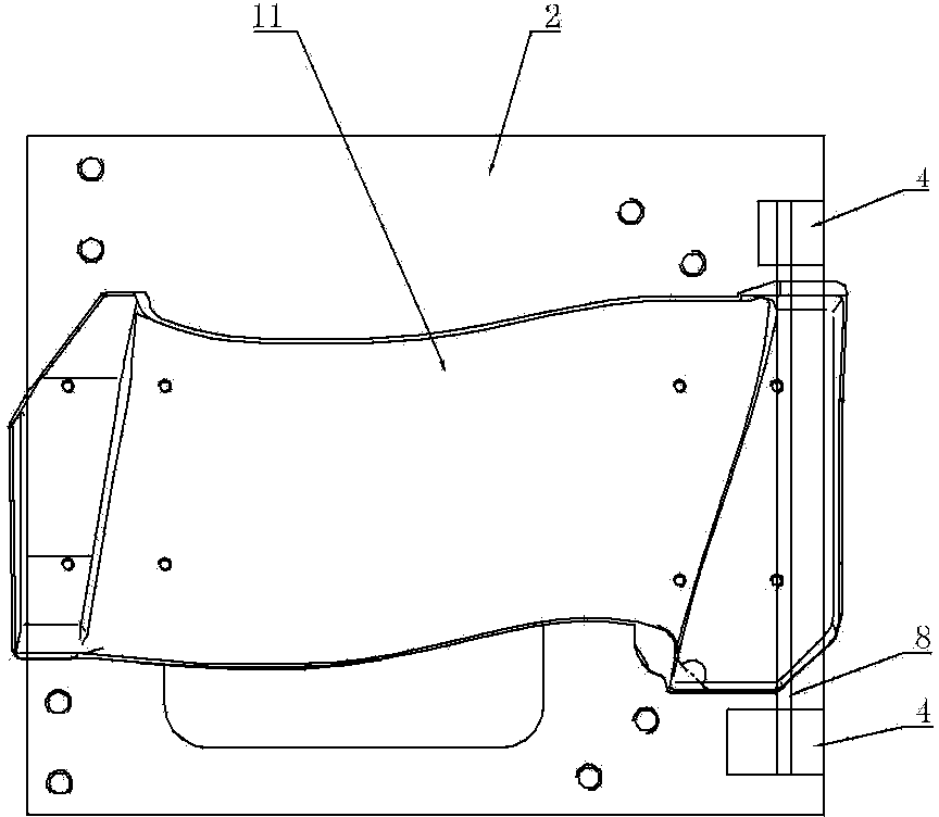 Universal clamp device for vane overall length machining