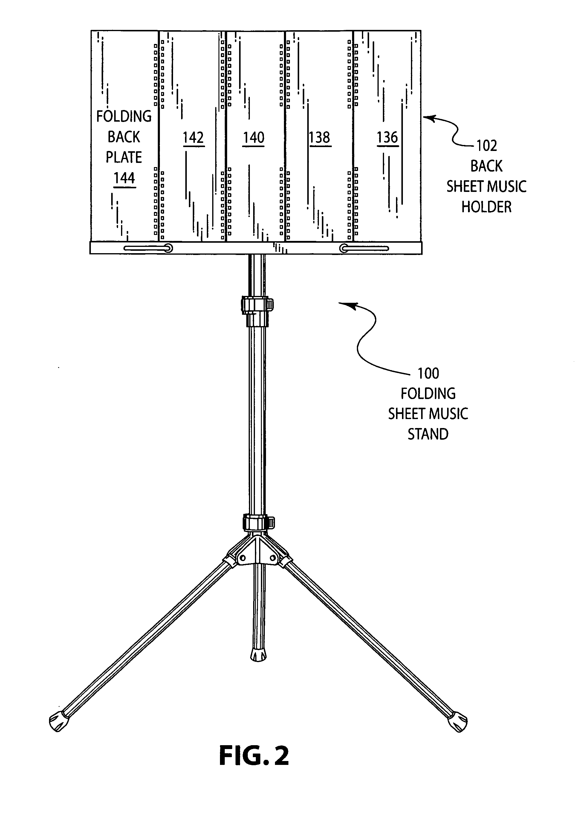 Folding sheet music stand