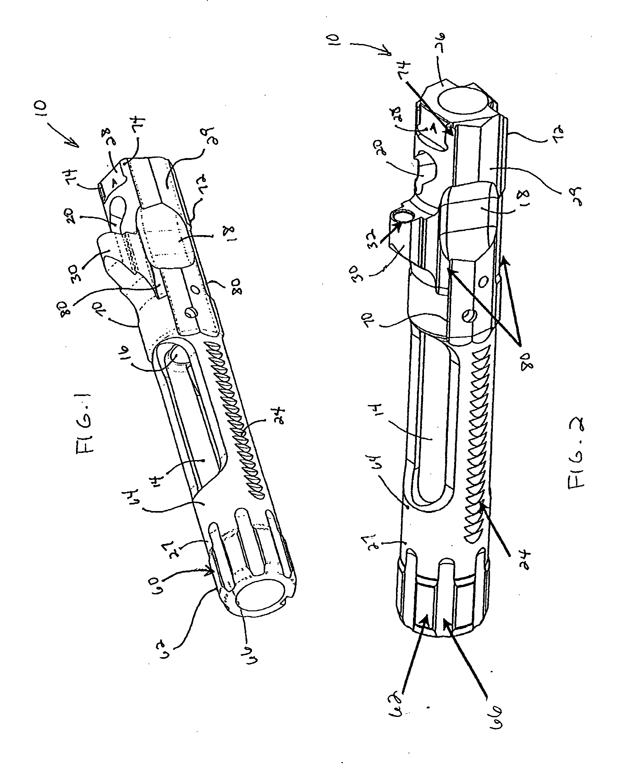 Self loading firearm bolt carrier with integral carrier key and angled strike face