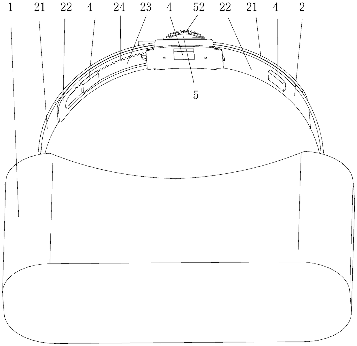 Headset display equipment and bandage adjusting method thereof