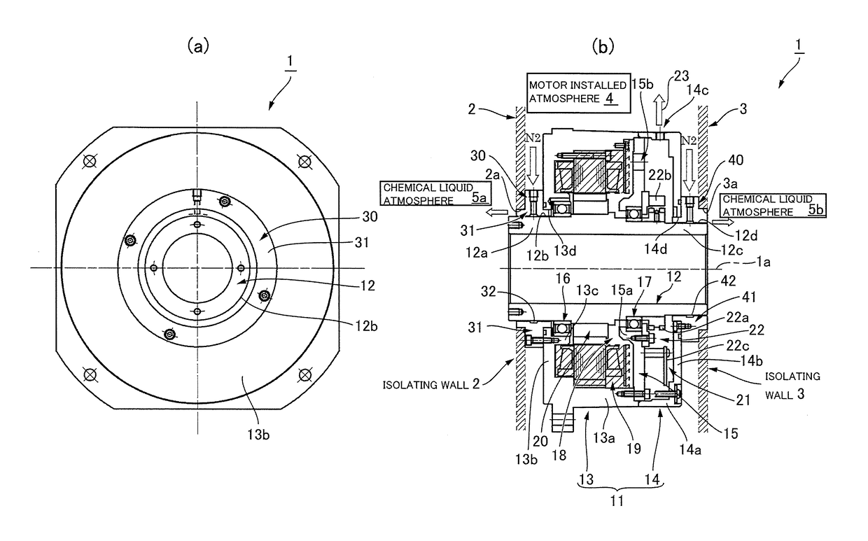 Static pressure seal-equipped motor