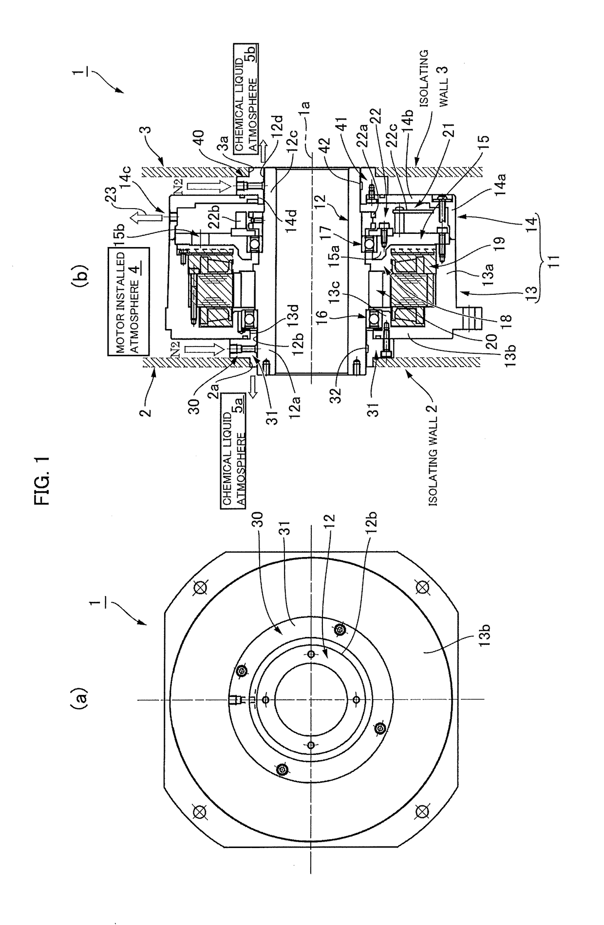 Static pressure seal-equipped motor