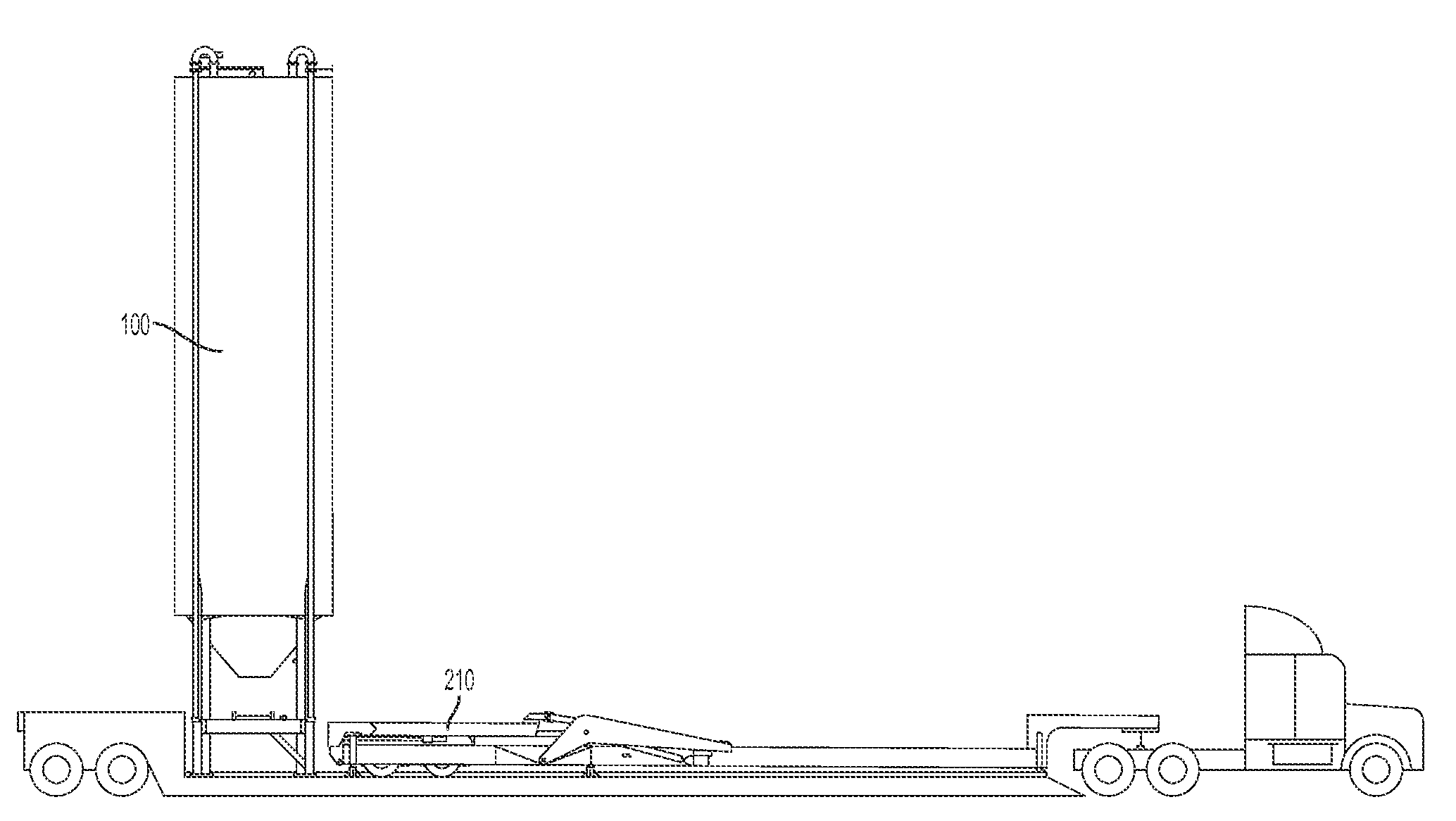 Fracture sand silo system and methods of deployment and retraction of same