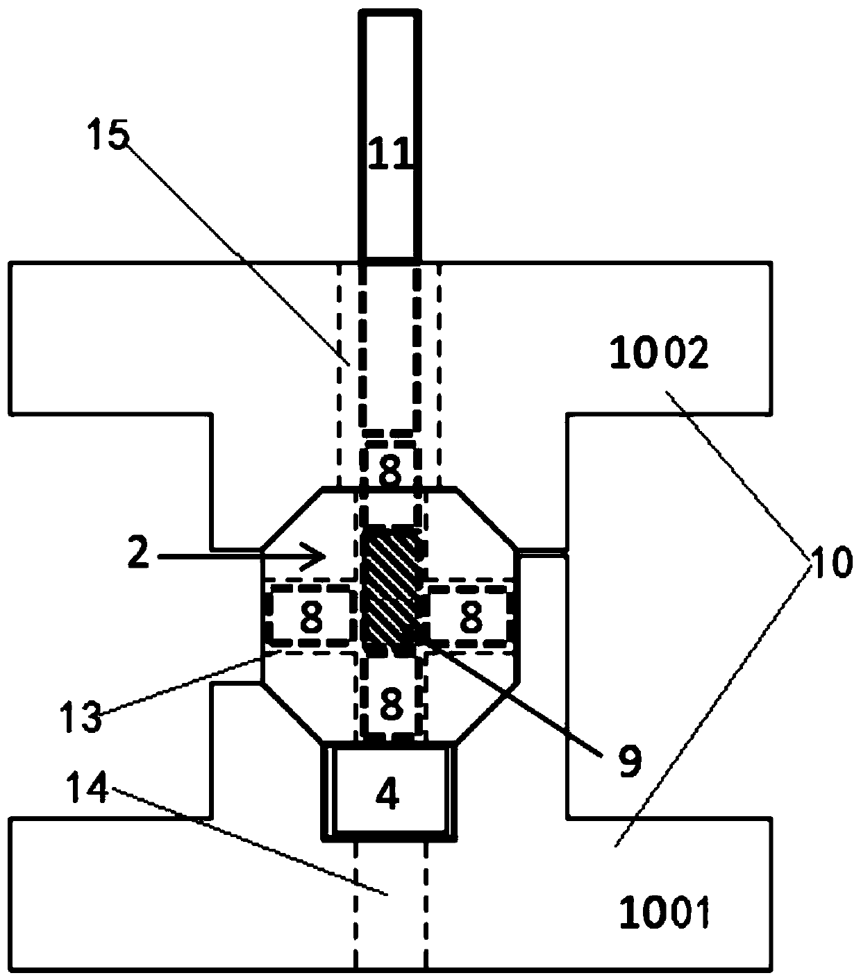 Full-automatic integrated preparation device for metal material grain refinement and forming