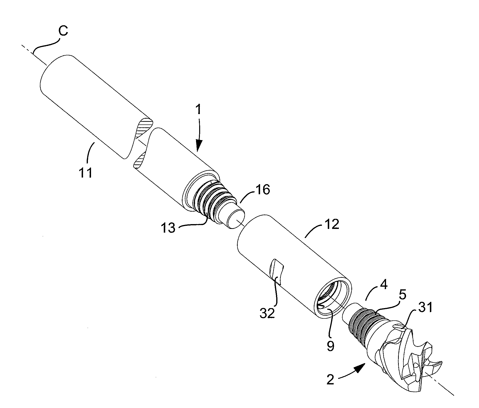 Tool for chip removing machining as well as a basic body therefore