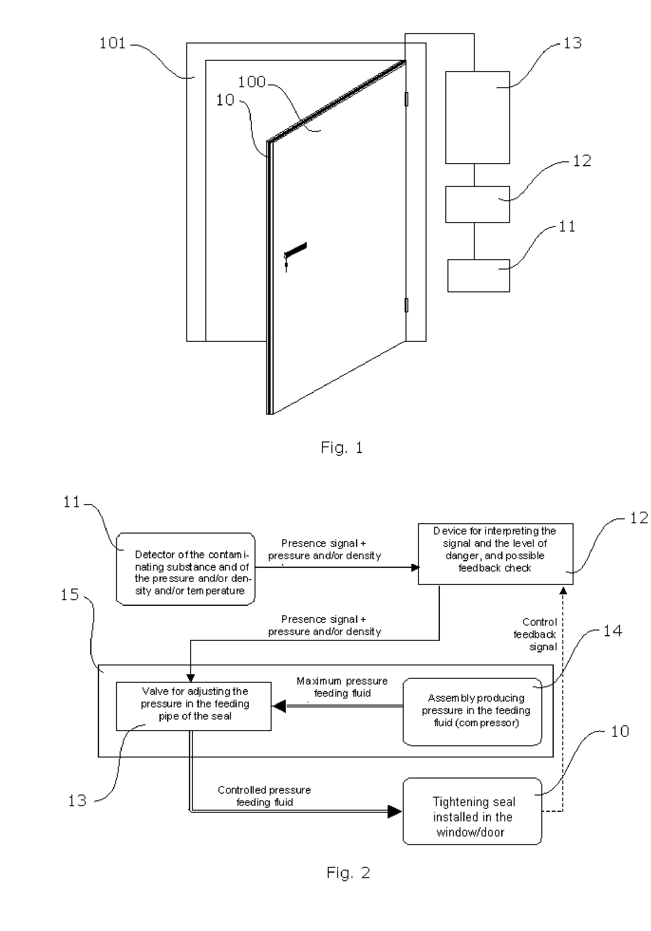 Apparatus for protecting closed spaces from flooding or contaminations