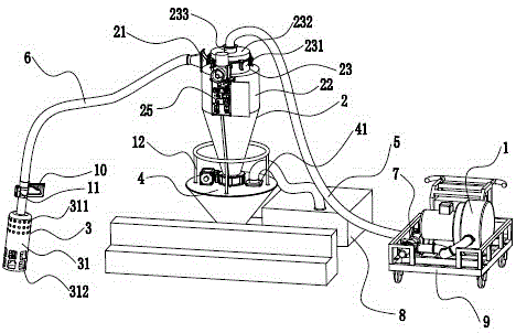 Suction powder feeding system