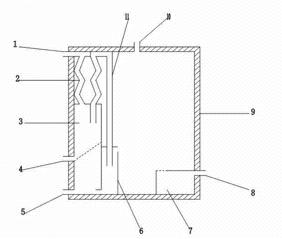 Purifying, condensing and storing tank for gas