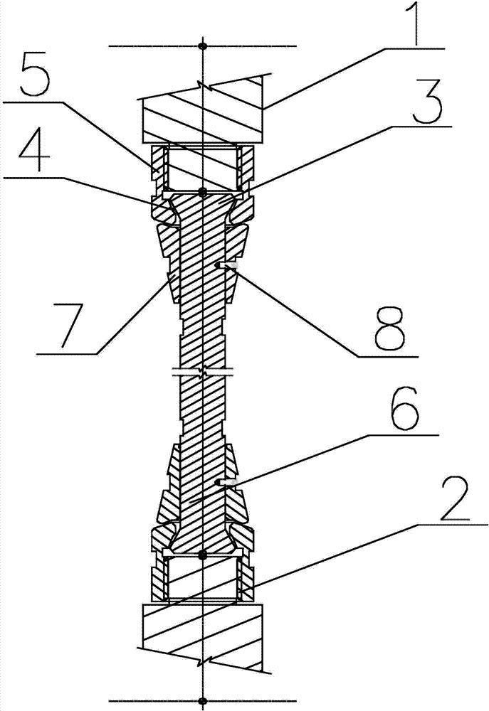 Connecting structure for self-tension pull bar