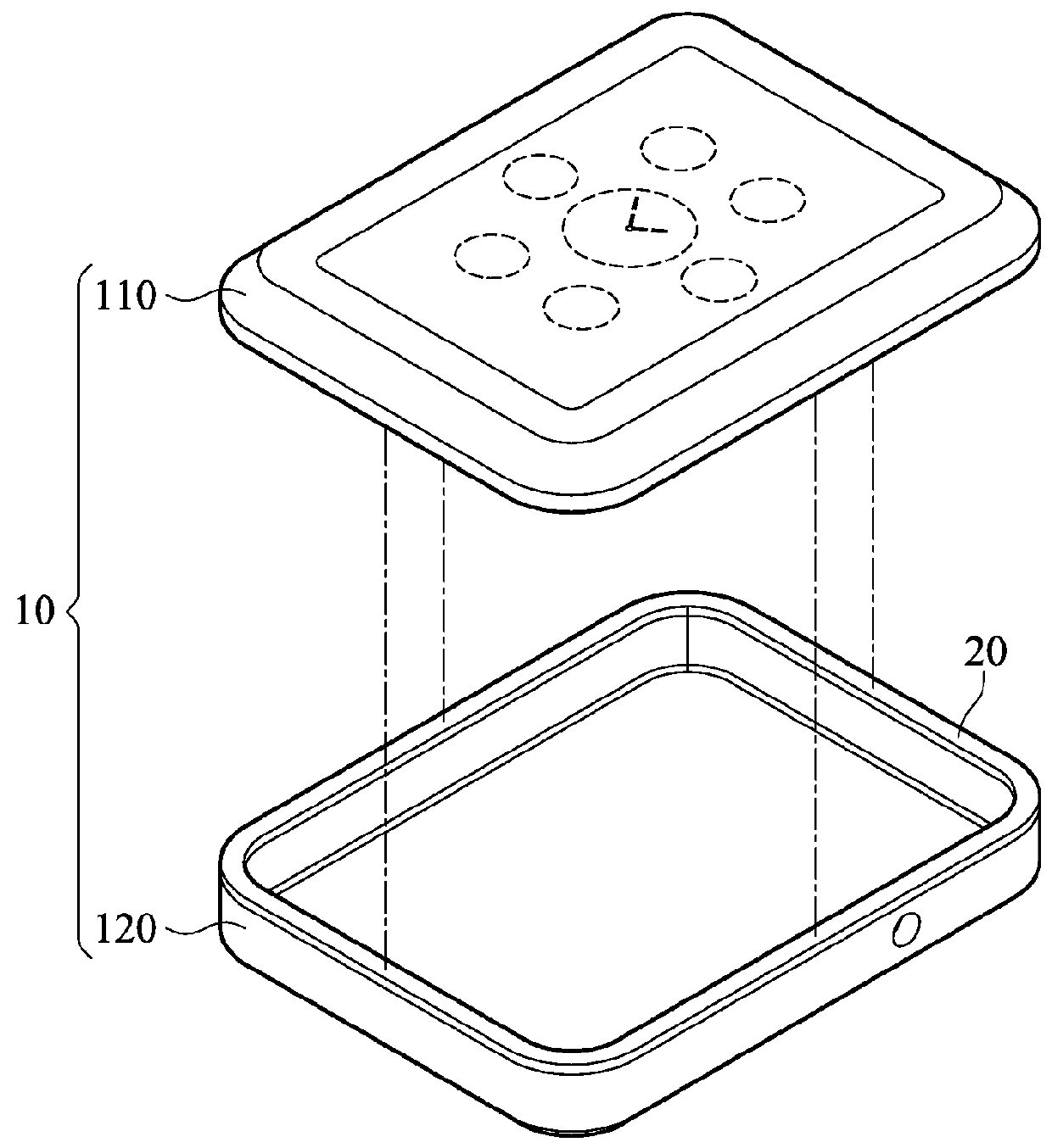 Housing structure having conductive adhesive antenna and conductive adhesive antenna thereof