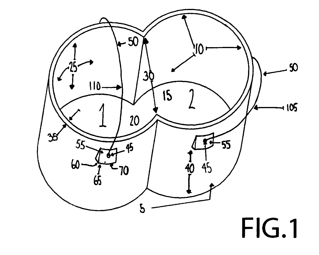 Multiple-use two-reservoir bucket