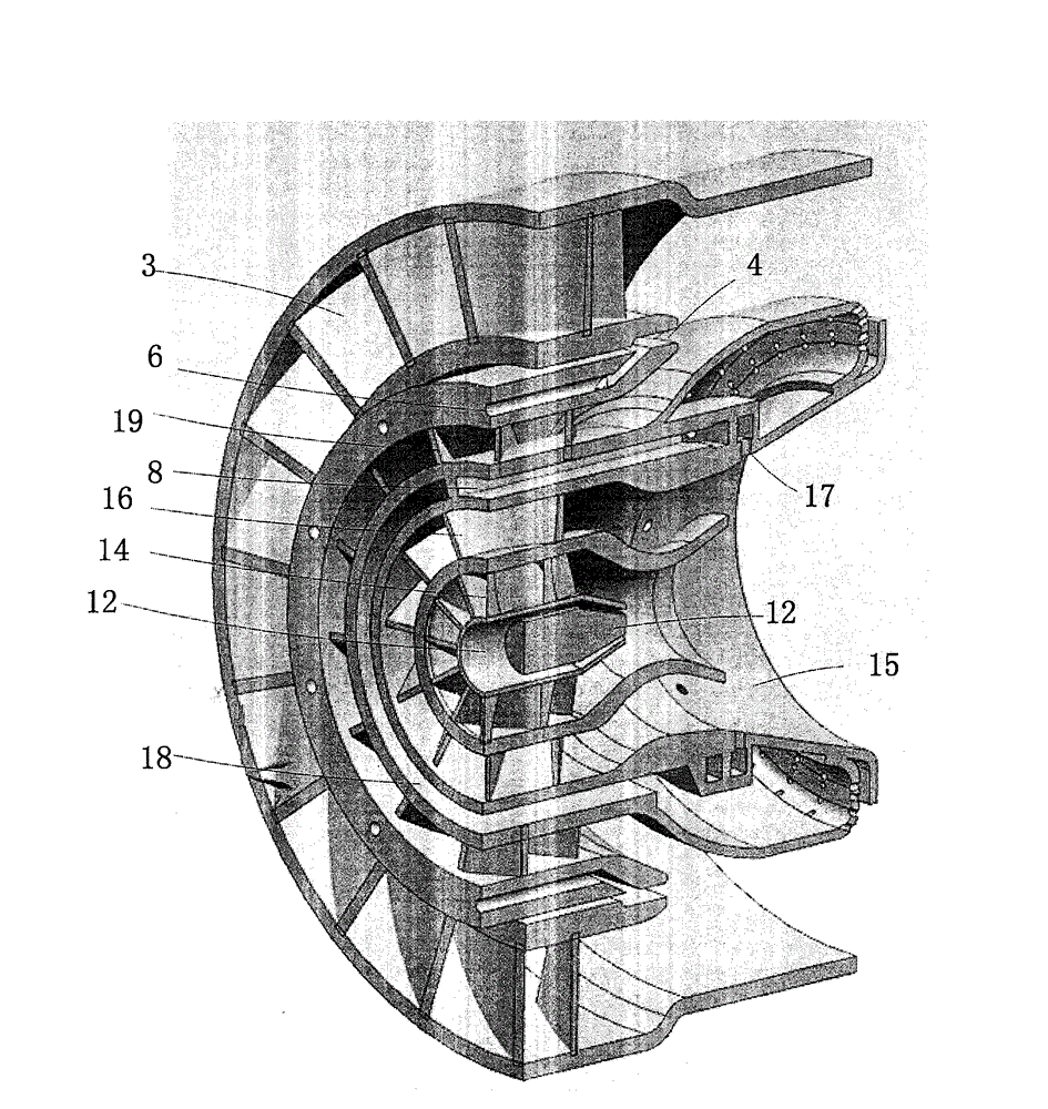 Combustor fuel injection and mixing device