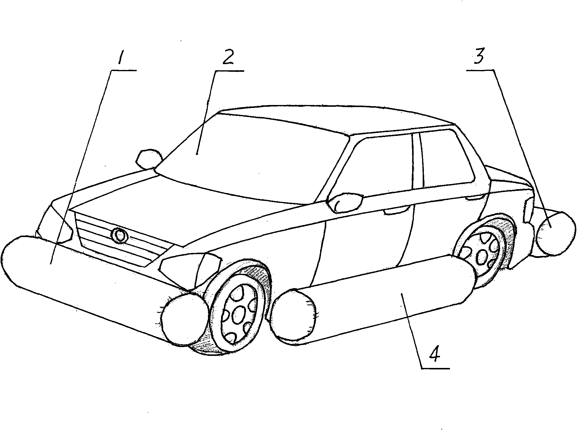 Anti-flood and anti-collision safety airbag for cars