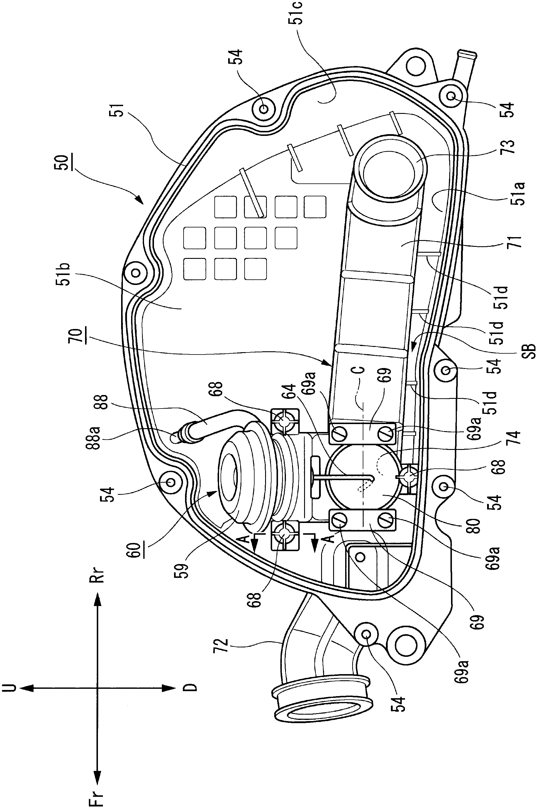 Suction device of engine