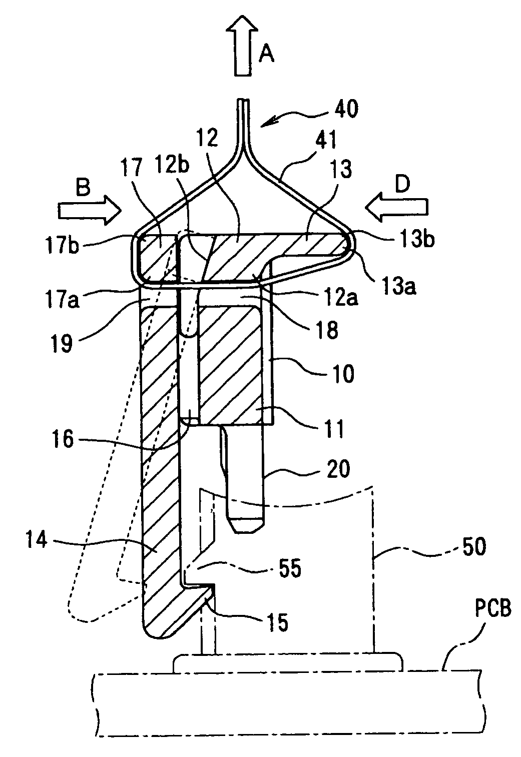 Cable connector having a pull tab lock release