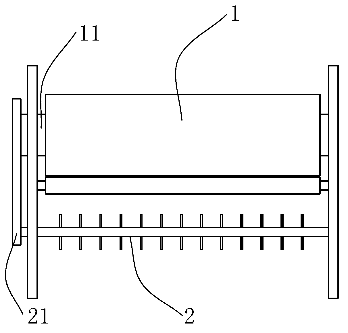 Tobacco shred processing production line hemp rope removing device