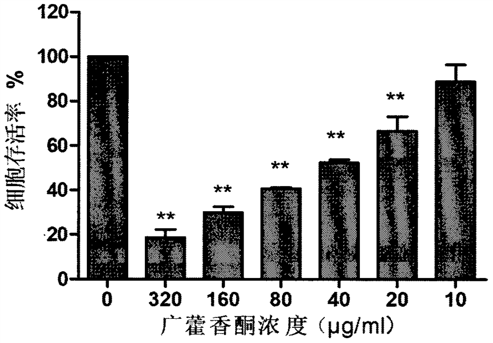 Application of patchoulone in the preparation of drugs for preventing and treating porcine reproductive and respiratory syndrome