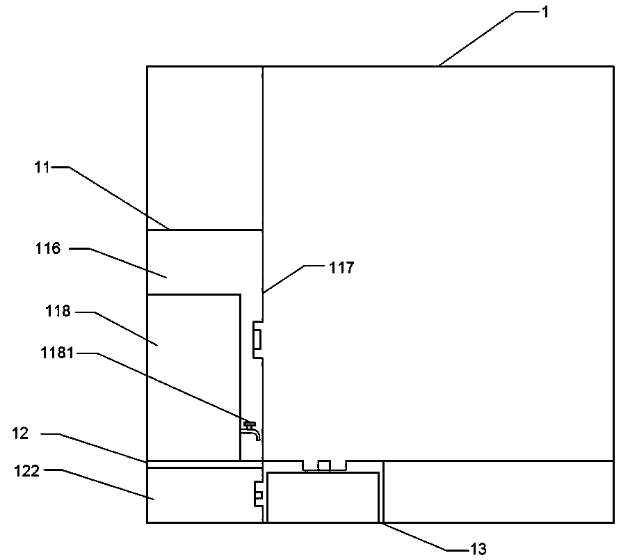 Refitted lift car structure for use of high-storey residential community cleaning worker