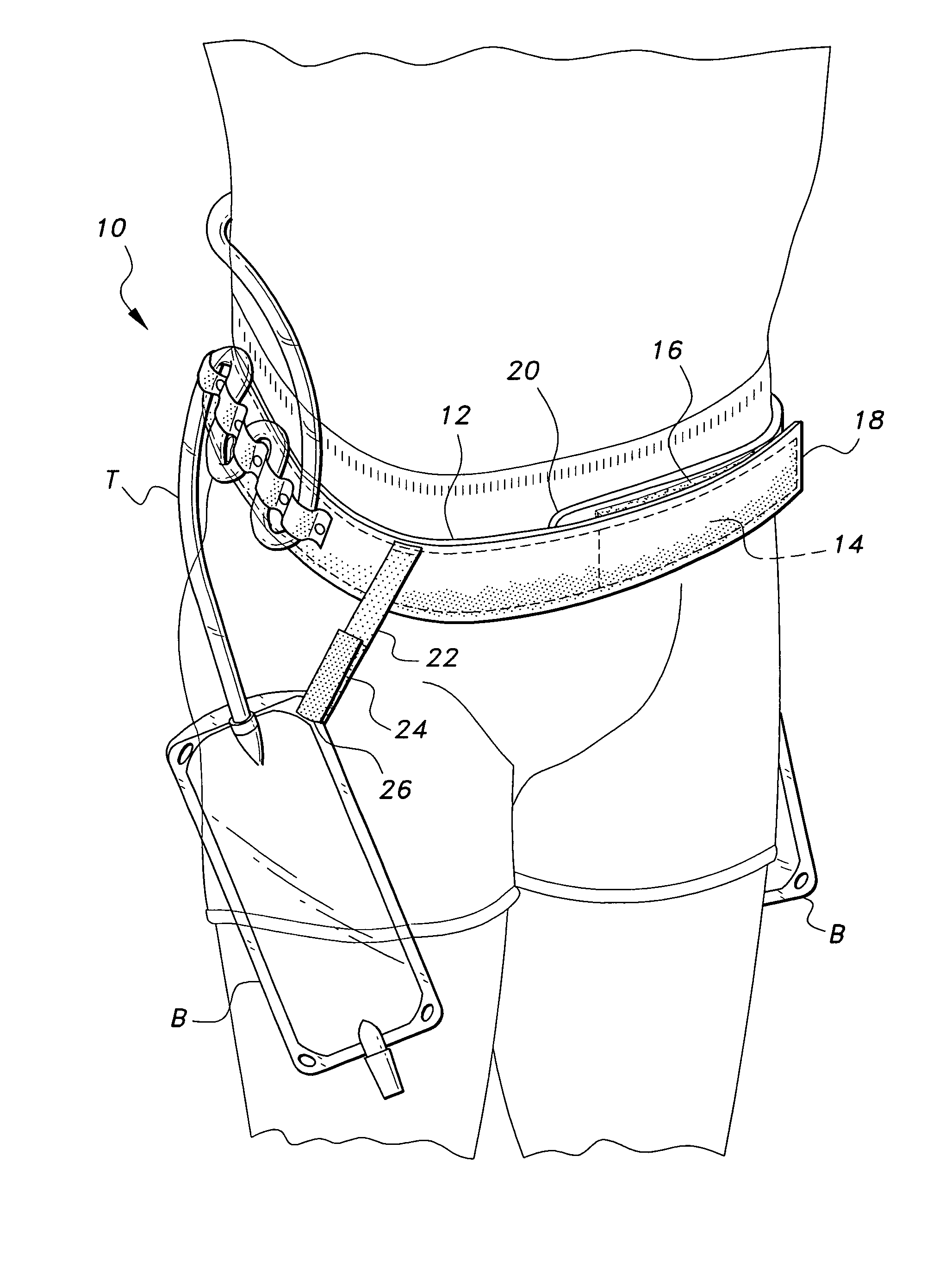 Urine collection bag support belt