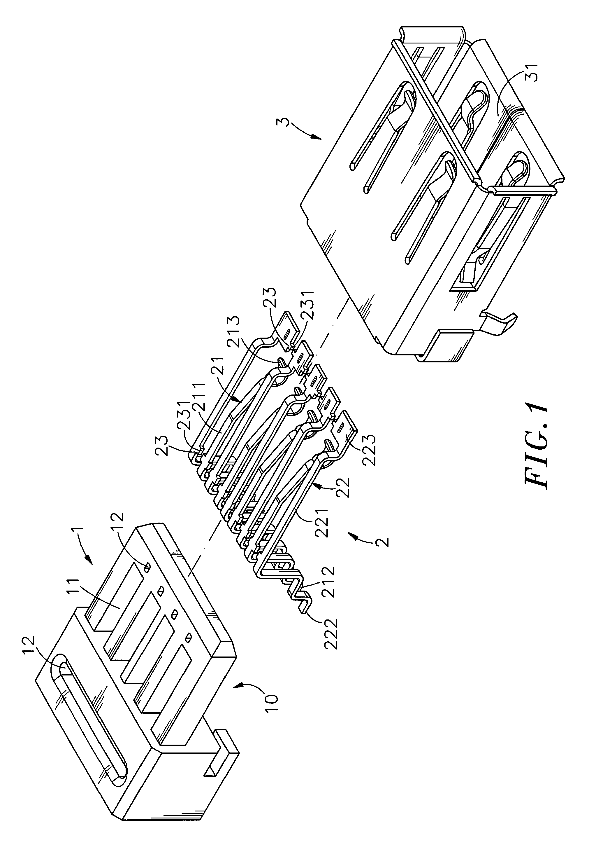 USB connector and its fabrication method