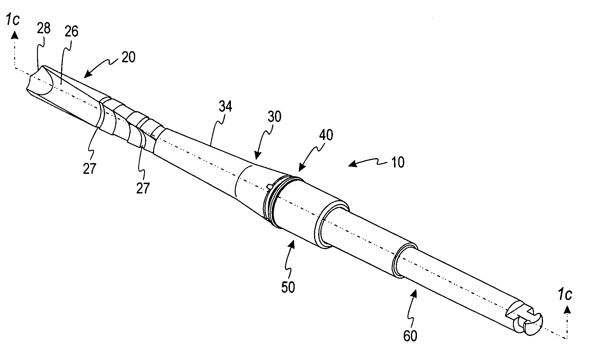 Drill bit assembly for bone tissue including depth limiting feature